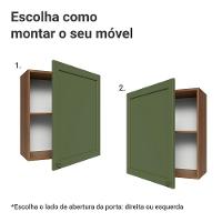 Armário Aéreo 60 Cm 1 Porta Vik Madesa Rustic/verde
