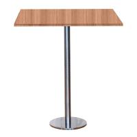 Mesa Pisa Beta Bistrô Fratini 107,50cm (a) Disco Redondo Inox Tampo Mdp Quadrado Noce Nat 80cm (l) - 1