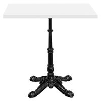 Base De Mesa Apus Em Ferro Preto 75 Cm (alt) Tampo Mdp Quadrado Branco 80cm (larg) X 2,5 Cm (alt) - 1