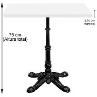 Base De Mesa Apus Em Ferro Preto 75 Cm (alt) Tampo Mdp Quadrado Branco 80cm (larg) X 2,5 Cm (alt) - 2