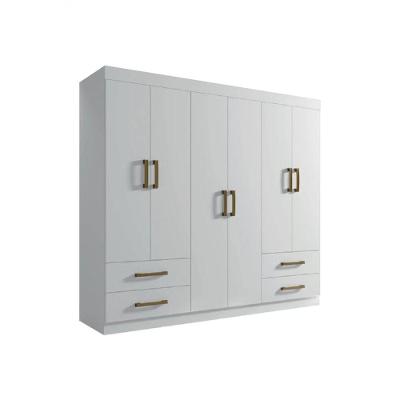 Guarda Roupa Casal Recife 6 Portas 4 Gavetas branco MDF MDP