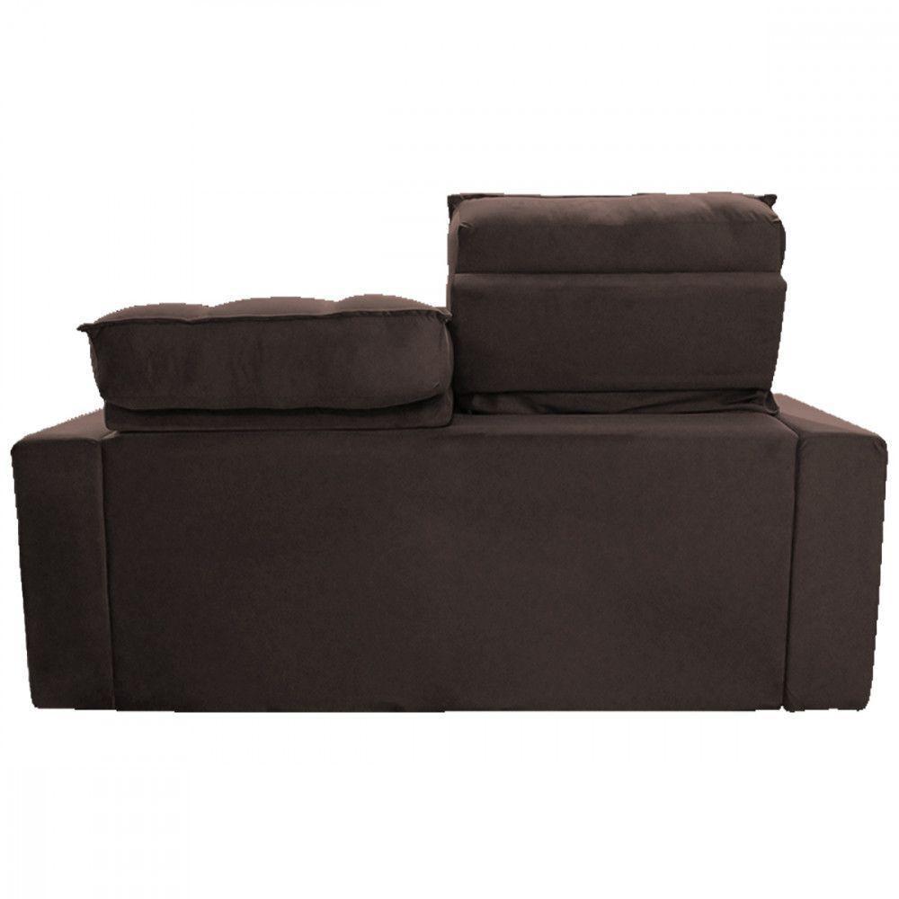 Sofá Para Sala Reclinavel Price 180cm Veludo Chocolate Chocolate - 6