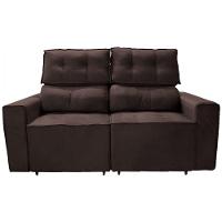 Sofá Para Sala Reclinavel Price 180cm Veludo Chocolate Chocolate - 1