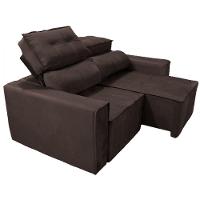 Sofá Para Sala Reclinavel Price 180cm Veludo Chocolate Chocolate - 2