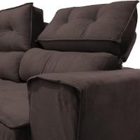 Sofá Para Sala Reclinavel Price 180cm Veludo Chocolate Chocolate - 8