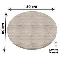 Base De Mesa Apus Em Ferro Preto 75 Cm (alt) Tampo Mdp Redondo Castanheira 80cm (larg) X 2,5cm Alt - 5