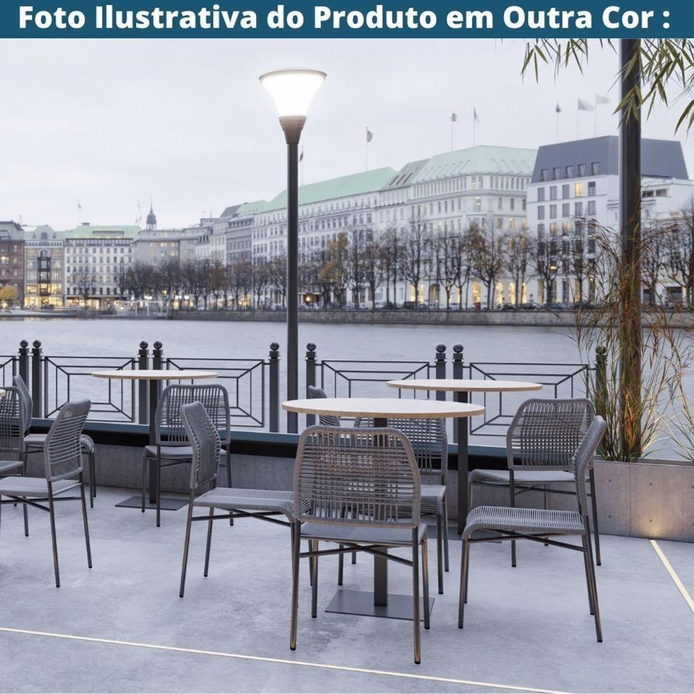 Kit 4 Cadeiras Empilhável Leme Fratini Aço Fendi Assento E Encosto Trama De Corda Náutica Fendi - 9