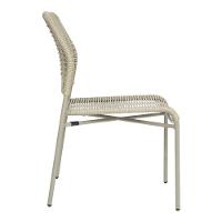 Kit 4 Cadeiras Empilhável Leme Fratini Aço Fendi Assento E Encosto Trama De Corda Náutica Fendi