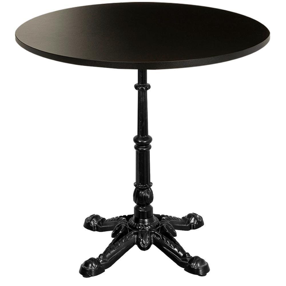 Base De Mesa Apus Em Ferro Preto 75 Cm (alt) Tampo Mdp Redondo Preto 70 Cm (larg) X 2,5 Cm (alt) - 1