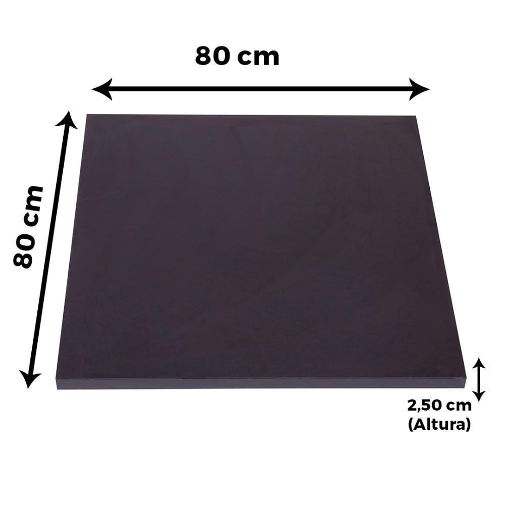 Mesa Pisa Beta Bistrô Fratini 107,50cm (a) Disco Redondo Preto Tampo Mdp Quadrado Preto 80cm( L) - 6