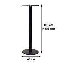 Mesa Pisa Beta Bistrô Fratini 107,50cm (a) Disco Redondo Preto Tampo Mdp Quadrado Preto 80cm( L) - 3