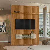 Combo Home Suspenso + Painel Para Tv 60 Polegadas New Monte Carlo - 7 Decor Cumaru E Opala - 2