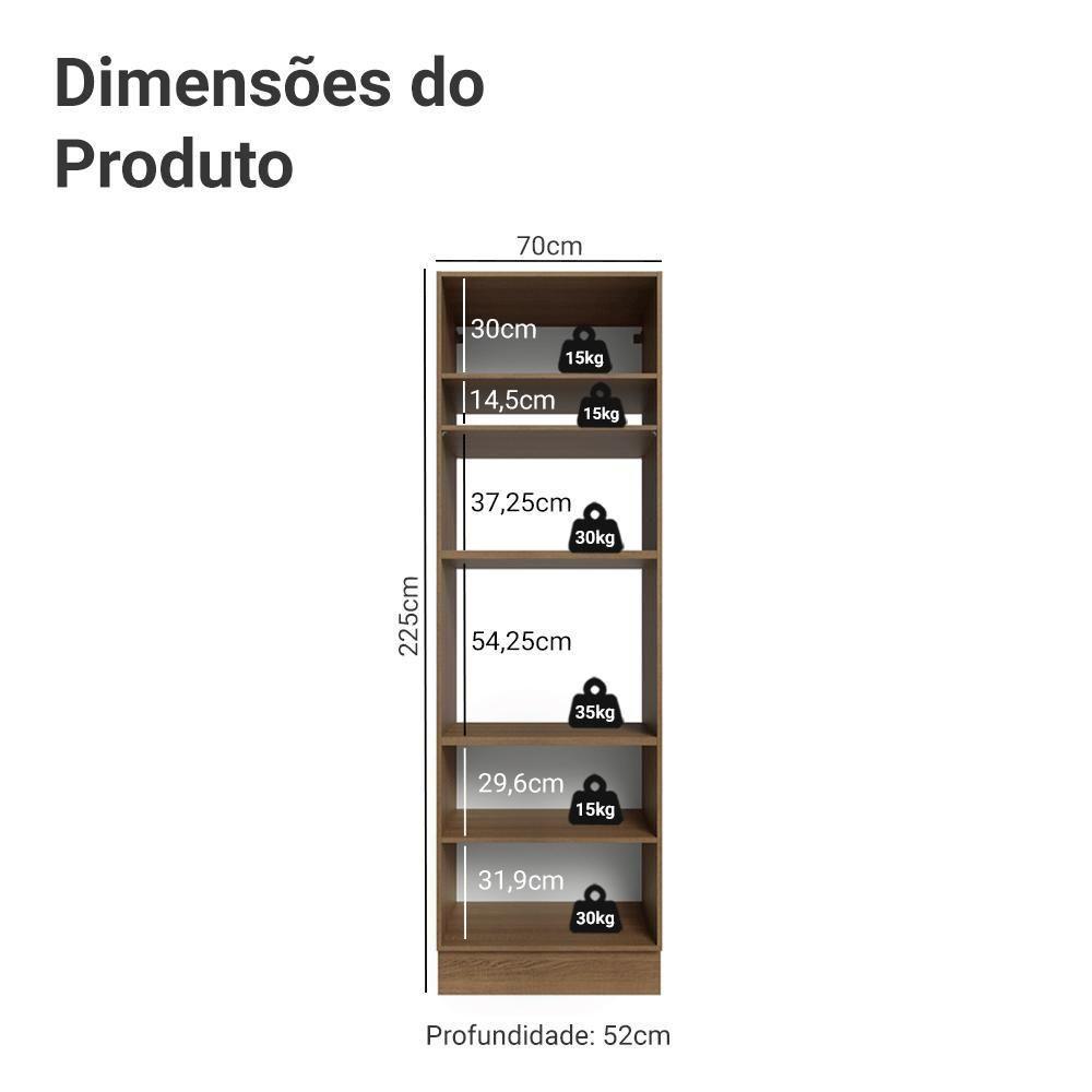 Torre Quente 70 Cm 3 Portas Vik Madesa Rustic/branco - 6