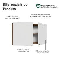 Armário Aéreo 120 Cm 2 Portas Vik Madesa Rustic/branco - 3