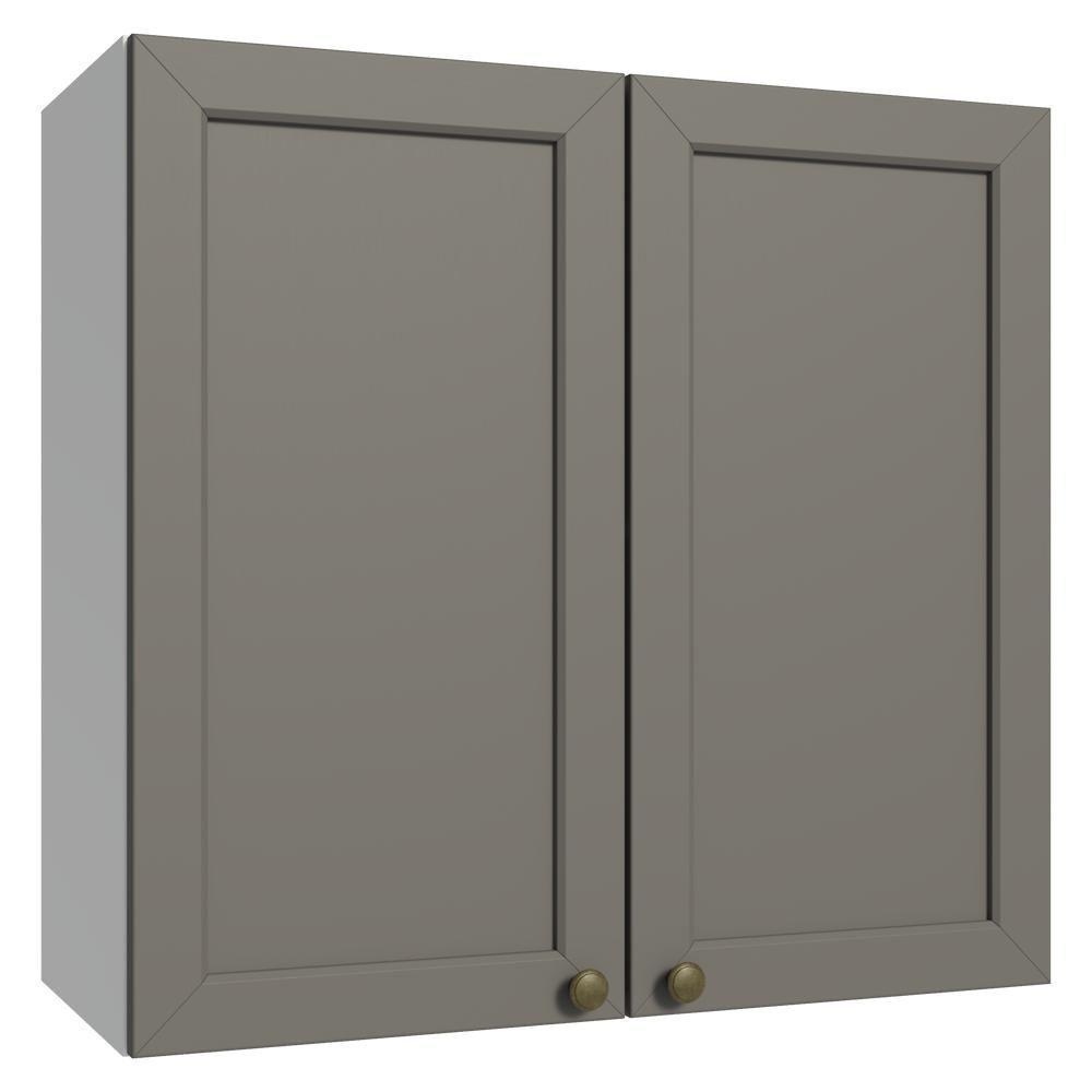 Armário Aéreo 70 Cm 2 Portas Vik Madesa Branco/cinza - 1