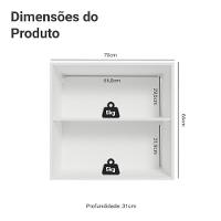 Armário Aéreo 70 Cm 2 Portas Vik Madesa Branco/cinza - 2