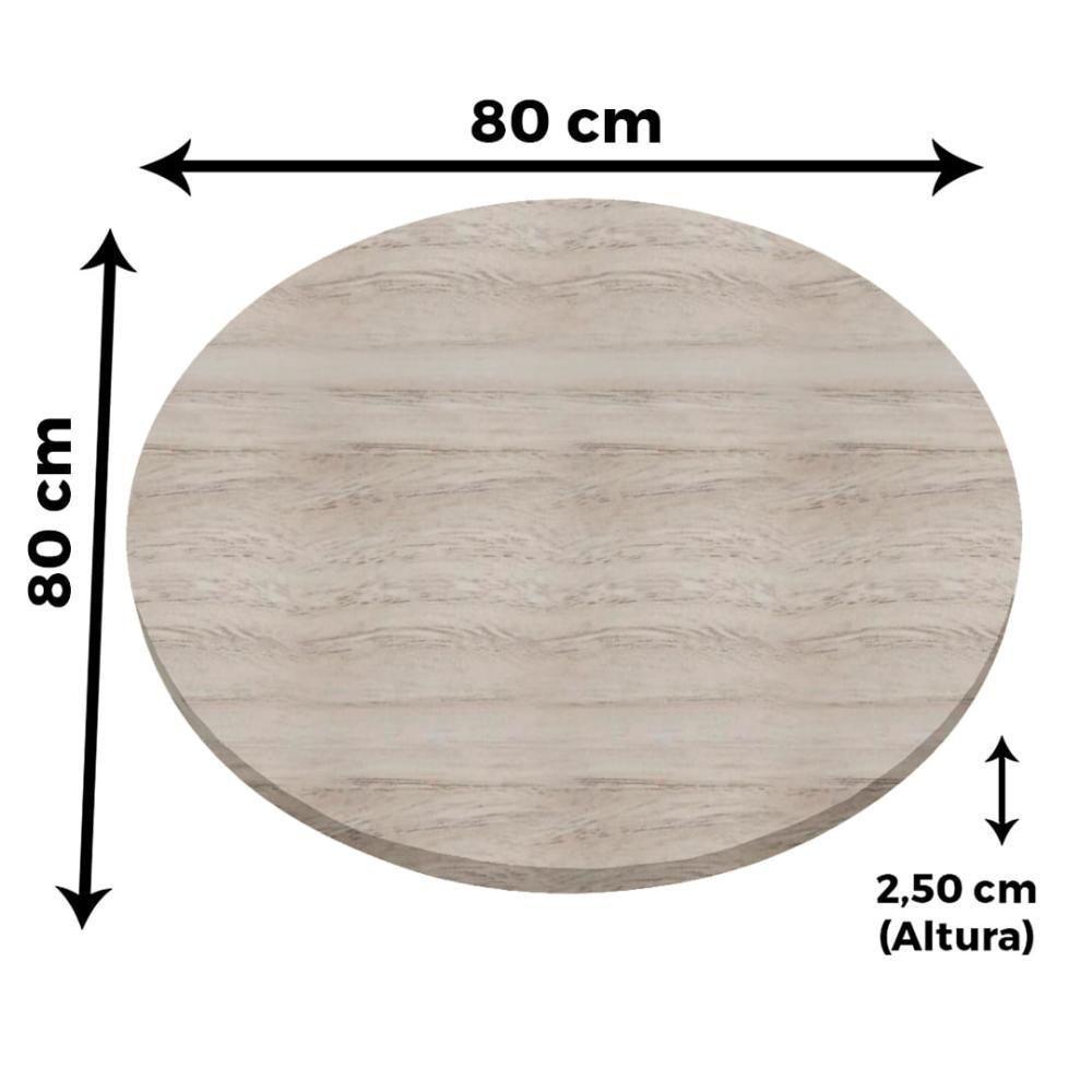 Mesa Pisa Beta Bistrô Fratini 107,50cm (a) Disco Redondo Inox Tampo Mdp Redondo Castanheira 80cm (l) - 6