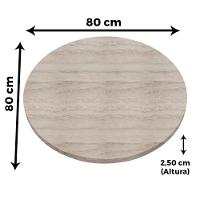 Mesa Pisa Beta Bistrô Fratini 107,50cm (a) Disco Redondo Inox Tampo Mdp Redondo Castanheira 80cm (l) - 6