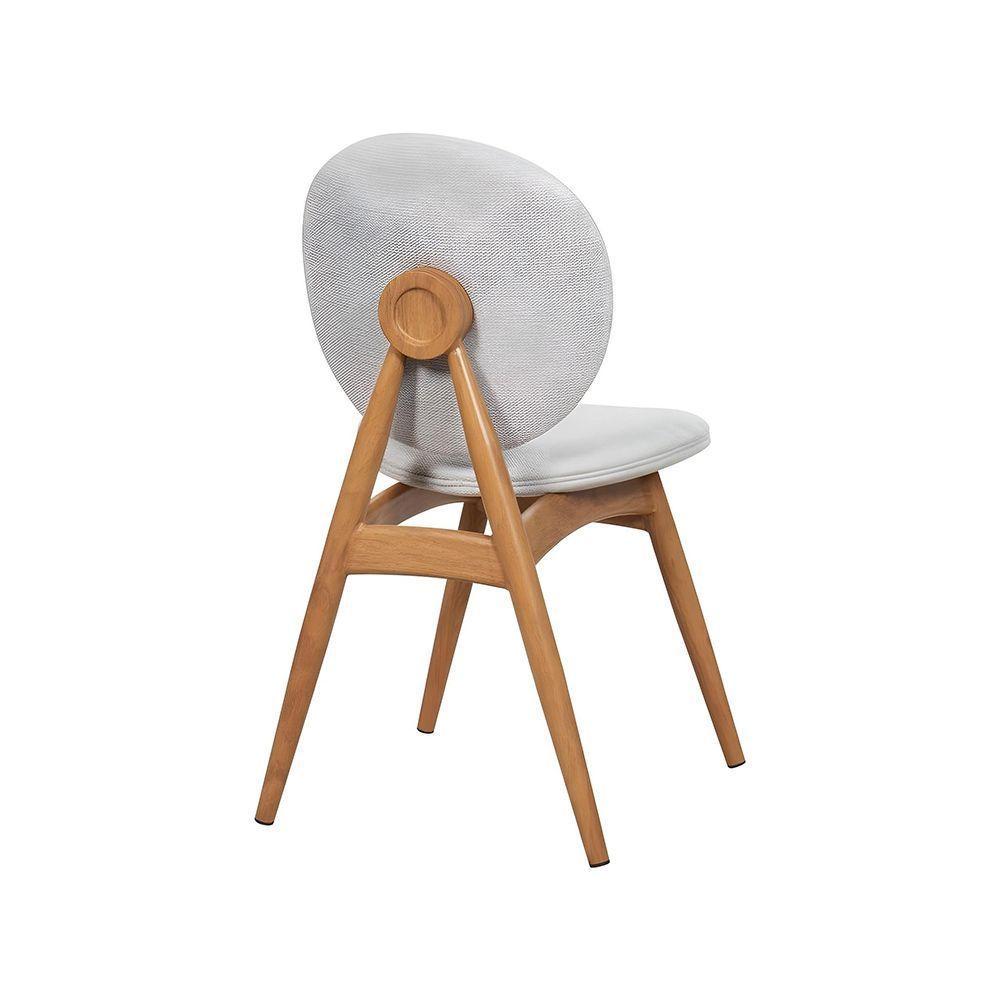 Kit 2 Cadeiras De Jantar Lotus Estrutura Aço Carbono Laminado Natural Com Estofado Linho Cru - 5