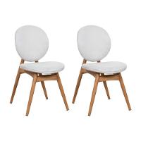 Kit 2 Cadeiras De Jantar Lotus Estrutura Aço Carbono Laminado Natural Com Estofado Linho Cru - 1