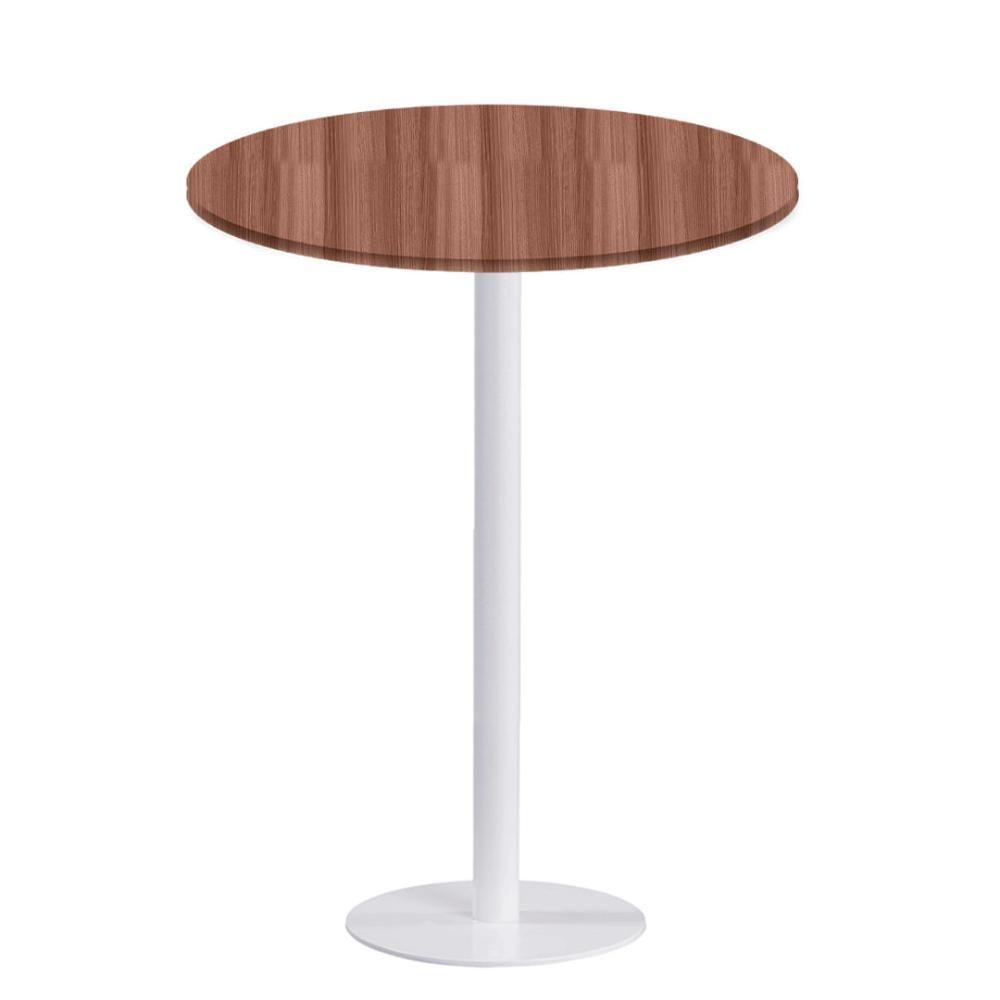 Mesa Pisa Beta Bistrô Fratini 107,50cm (a) Disco Redondo Branco Tampo Mdp Redondo Walnut 60cm (l) - 1
