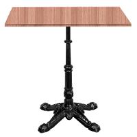 Base De Mesa Apus Em Ferro Preto 75 Cm (alt) Tampo Mdp Quadrado Noce Nat 80cm (larg) X 2,5cm (alt) - 2