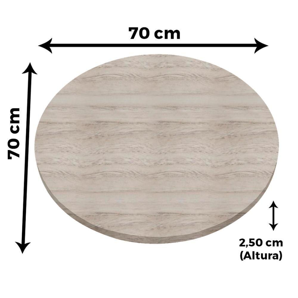 Mesa Pisa Beta Bistrô Fratini 107,50cm (a) Disco Redondo Inox Tampo Mdp Redondo Castanheira 70cm (l) - 7