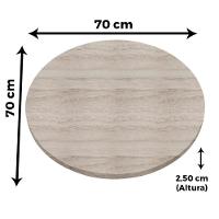 Mesa Pisa Beta Bistrô Fratini 107,50cm (a) Disco Redondo Inox Tampo Mdp Redondo Castanheira 70cm (l) - 7