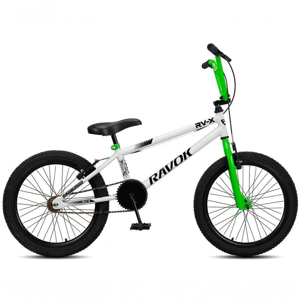 Bicicleta Aro 20 Bmx Rv-x Aero Freio V-brake Infantil Branco Verde - 1