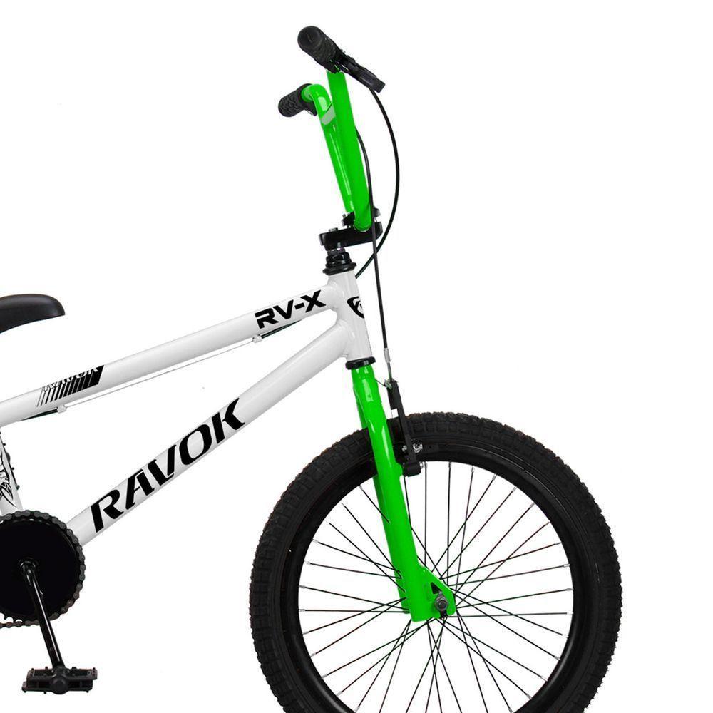 Bicicleta Aro 20 Bmx Rv-x Aero Freio V-brake Infantil Branco Verde - 2