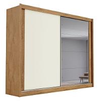 Guarda Roupa Casal Com Espelho 2 Portas 4 Gavetas - Creta-amêndoa-off White - Móveis Europa - 2