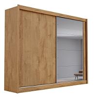 Guarda Roupa Casal Com Espelho 2 Portas 4 Gavetas - Creta-amêndoa-off White - Móveis Europa