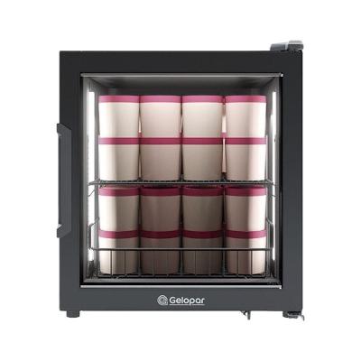 Refrigerador Bancada Com Porta De Vidro 85l Gfb75cb Gelopar Expositor All Black 110v