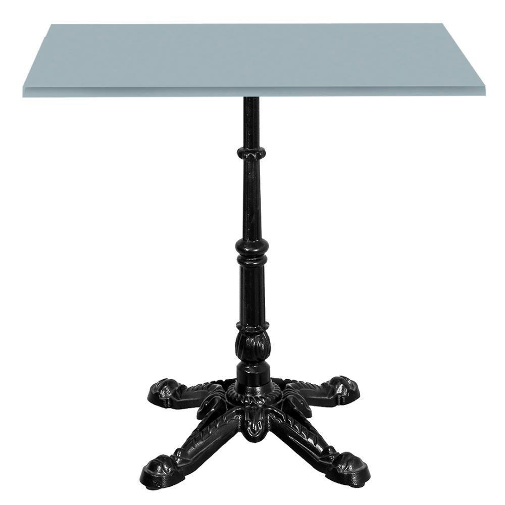 Base De Mesa Apus Em Ferro Preto 75 Cm (alt) Tampo Mdp Quadrado Cinza 60 Cm (larg) X 2,5 Cm (alt) - 2