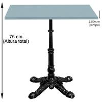 Base De Mesa Apus Em Ferro Preto 75 Cm (alt) Tampo Mdp Quadrado Cinza 60 Cm (larg) X 2,5 Cm (alt) - 3