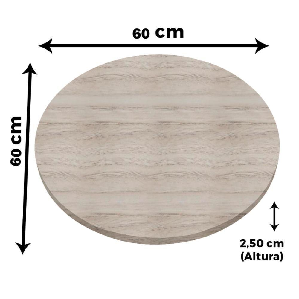 Mesa Pisa Beta Bistrô Fratini 107,50cm (a) Disco Redondo Preto Tampo Mdp Redondo Castanheira 60cm - 6