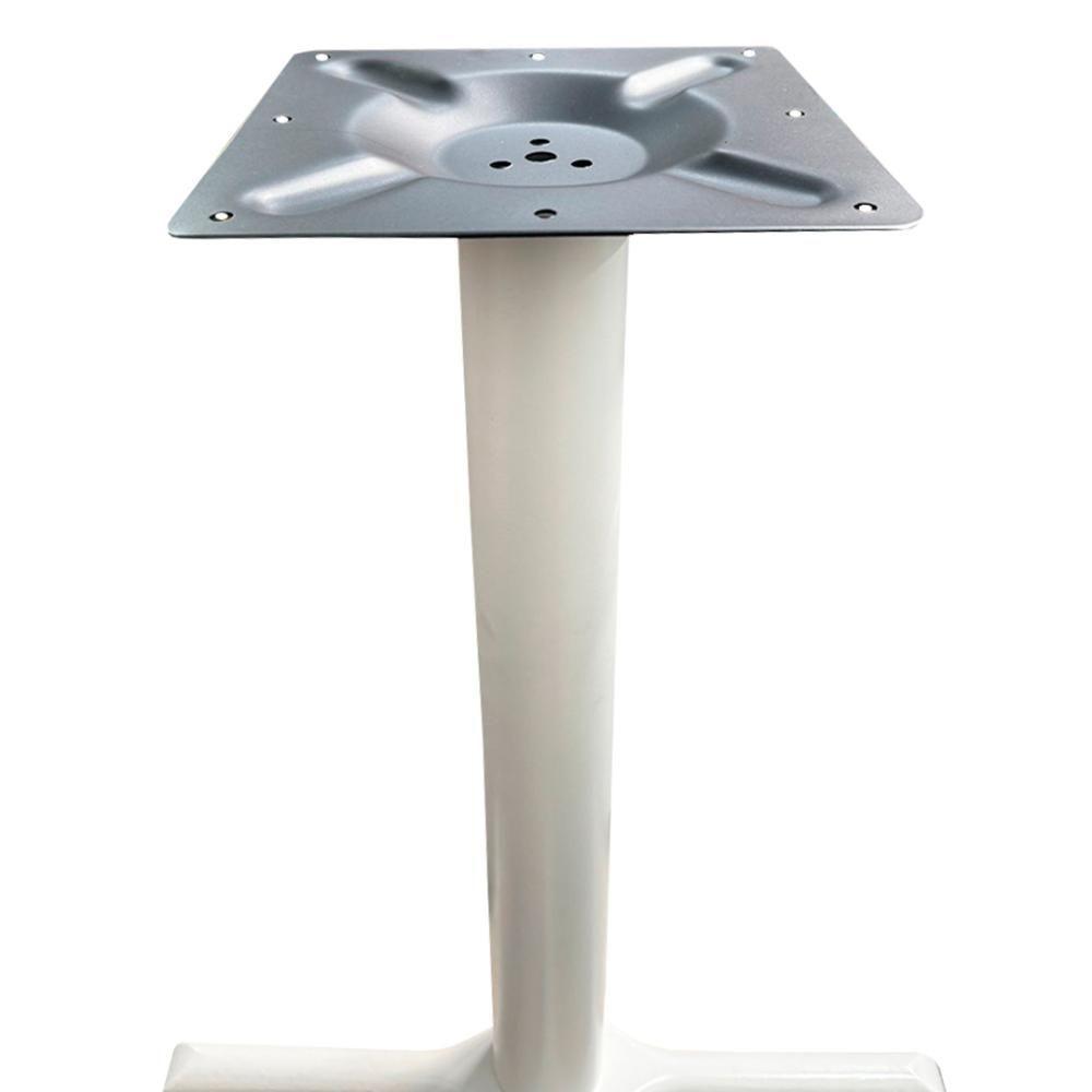 Mesa ômega Ferro Branco 74 Cm (alt) Base Em X Tampo Mdp Quadrado Walnut 60 Cm (larg) X 2,50 Cm (alt) - 3