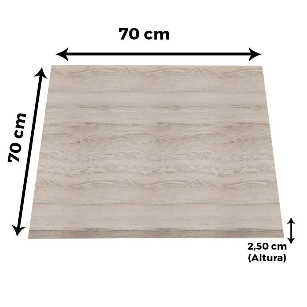 Mesa Pisa Beta Bistrô Fratini 107,50cm (a) Disco Redondo Branco Tampo Mdp Quadrado Castanheira 70cm - 5