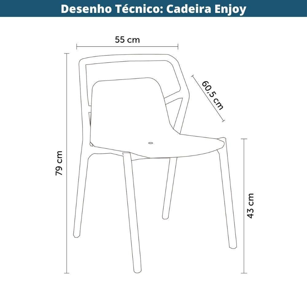 Kit 2 Cadeiras Empilhável Enjoy Rivatti 53 Cm (largura) Polipropileno (pp) Azul Aura Com Proteção Uv - 3
