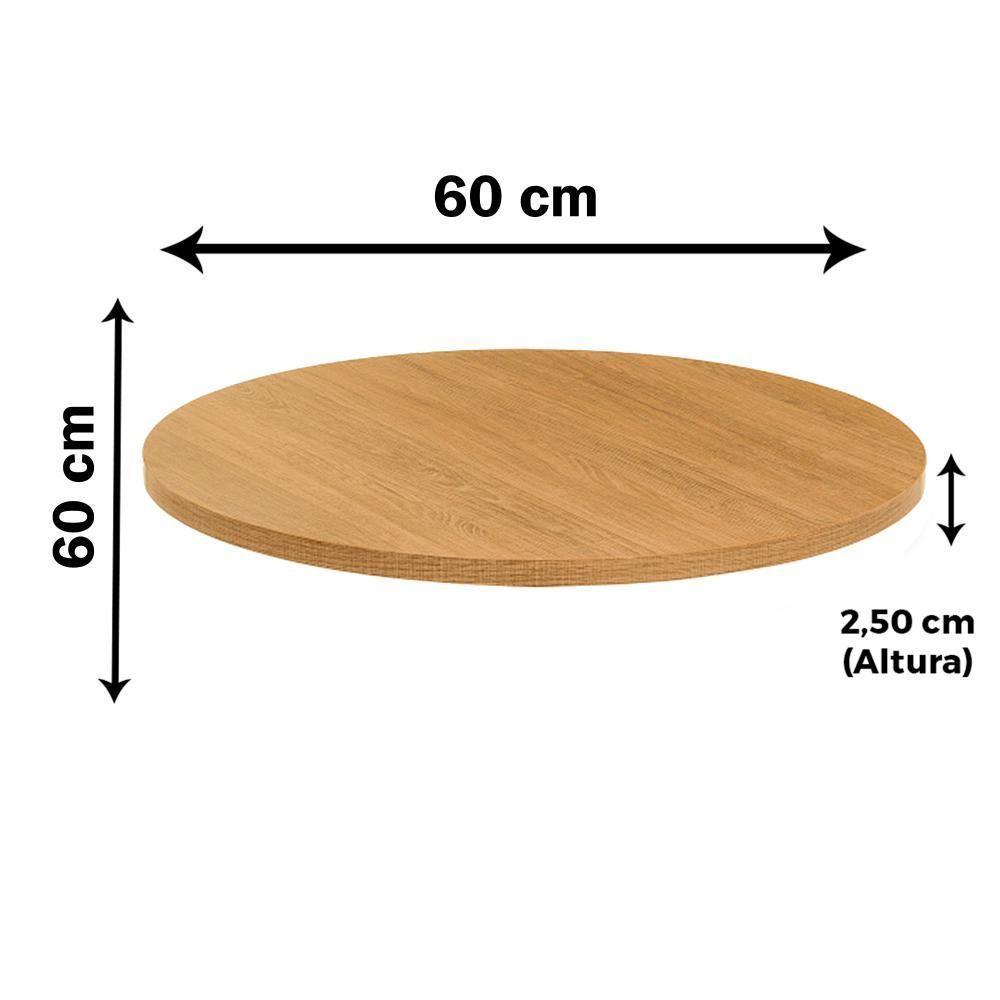 Mesa Bistrô Zeta Ferro Preto 111,50 Cm Alt Base Disco Tampo Mdp Redondo 60 Cm Larg X 2,50 Cm Samba - 6