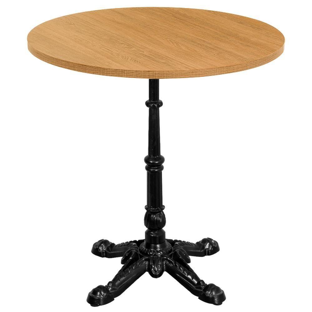 Base De Mesa Apus Em Ferro Preto 75 Cm (alt) Tampo Mdp Redondo Samba 80 Cm (larg) X 2,5 Cm (alt) - 1