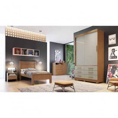 Guarda Roupa Solteiro Buriti 2 Portas de Correr 6 Gavetas Buriti-cumaru-fendi MDP