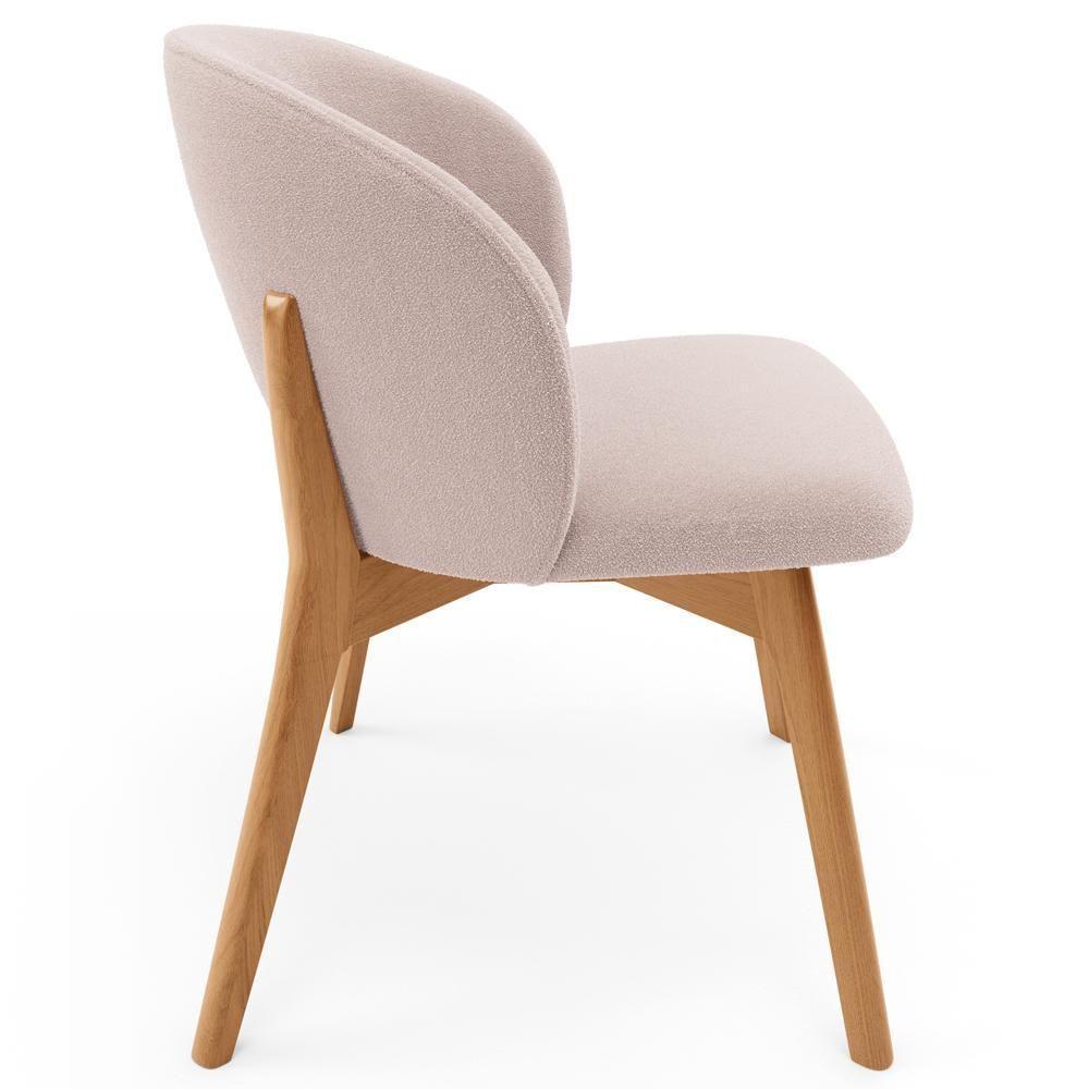 Kit 02 Cadeiras De Jantar E Estar Living Estofada Mia L02 Bouclê Rosê - Lyam Decor - 6