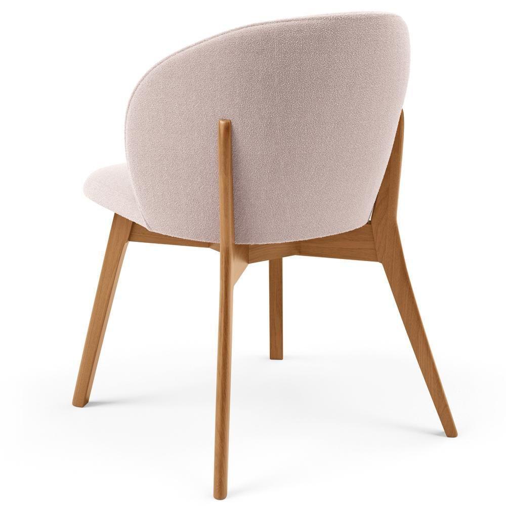 Kit 02 Cadeiras De Jantar E Estar Living Estofada Mia L02 Bouclê Rosê - Lyam Decor - 8