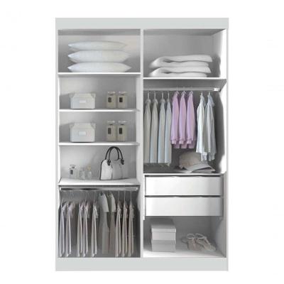 Guarda Roupa Solteiro Canadá 4 Portas 2 Gavetas Branco MDF