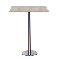 Mesa Pisa Beta Bistrô Fratini 107,50cm (a) Disco Redondo Inox Tampo Mdp Quadrado Castanheira 70cm(l) - 1