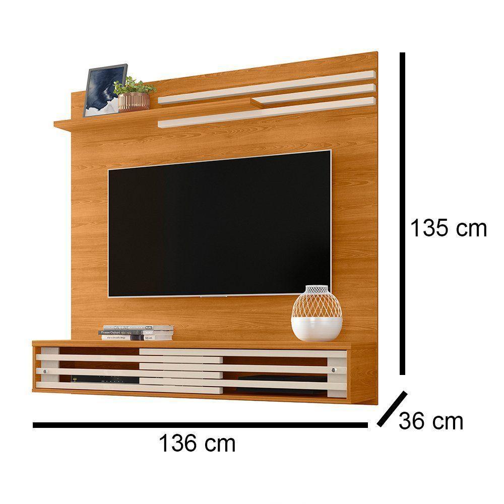 Painel Bancada Suspensa Para Tv 60 Polegadas Frizz Sublime - 7 Decor Cinamomo E Off White - 3