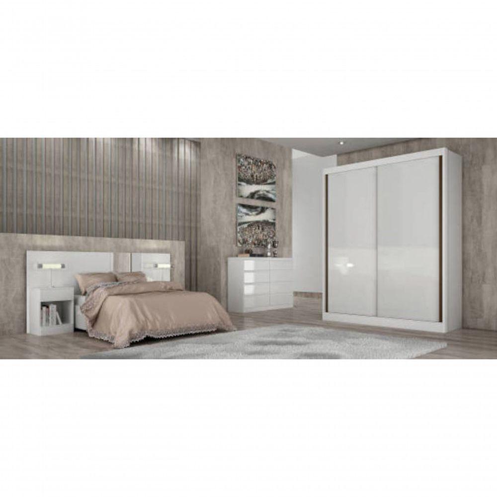 Guarda Roupa Solteiro 2 Portas 3 Gavetas - Virtus -branco - Móveis Novo Horizonte - 1