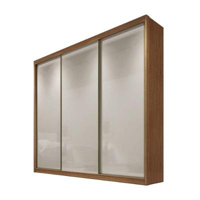 Guarda Roupa Casal Arezzo Plus 3 Portas de Correr 6 Gavetas cumaru-fendi MDF