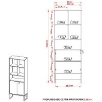 Estante Armário Alta Livreiro Multiuso Office 2 Portas Amêndoa/preto - 6